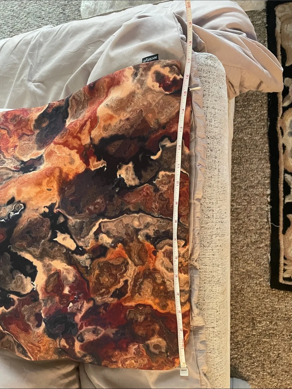 Society6 Earthy Brown - Rust -Orange vivid and Cream Marble Print